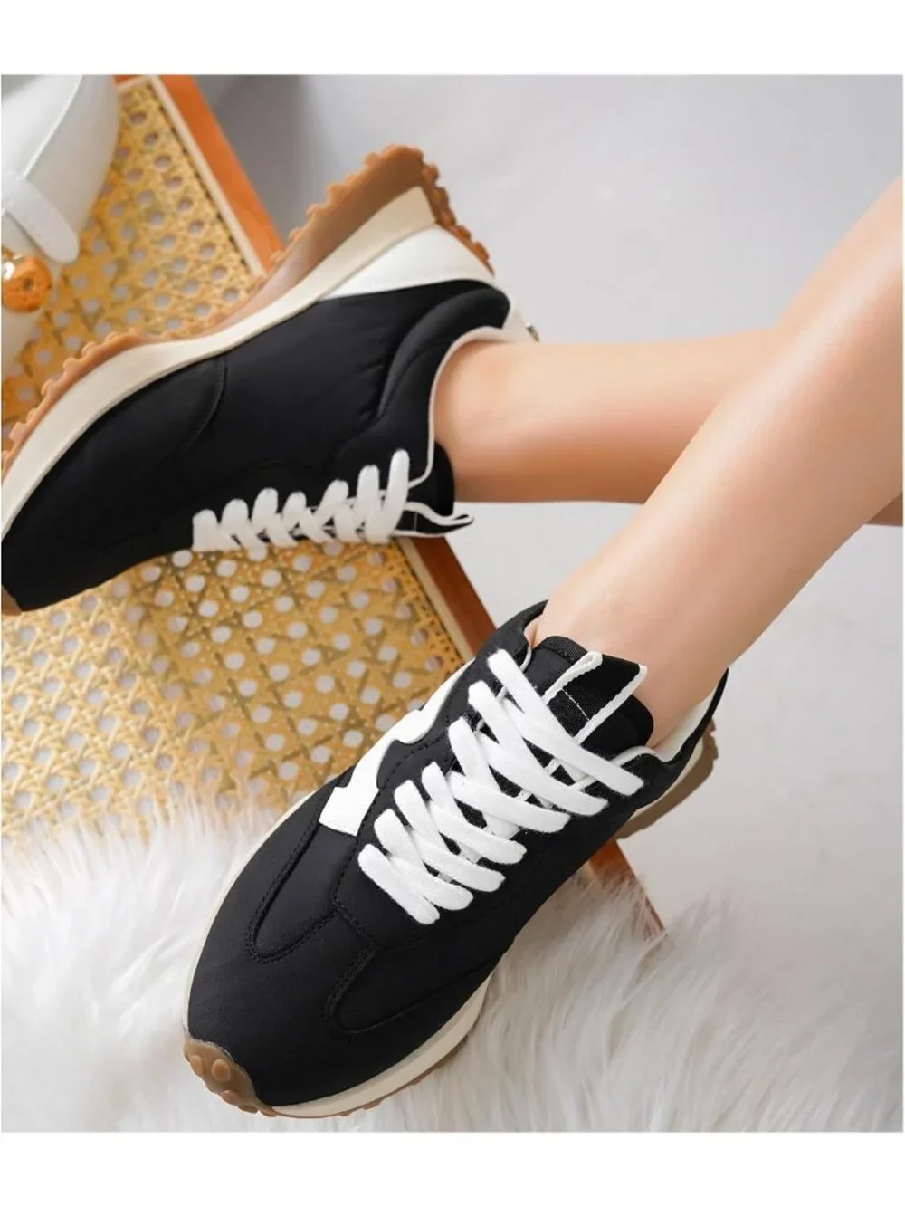 Women's Black Lightweight Non Slip Mesh Breathable Casual Canvas Sneakers